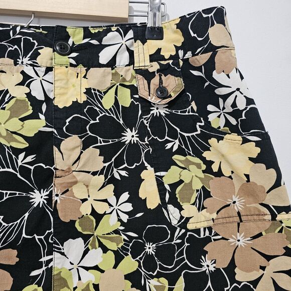 Vintage - White Stag - Skirt Above Knee Floral Pattern - Size 14 - Black Yellow - Picture 4 of 7